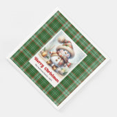 Serviette En Papier Adorable Cute Christmas Snowman Editable Napkins  (Coin)