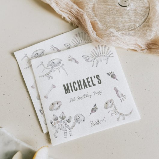 Serviette En Papier Adorable Dino Dig Anniversaire