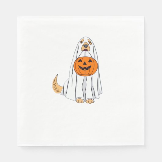Serviette En Papier Adorable Éffrayant Golden Retriever Ghost Classic  (Devant)