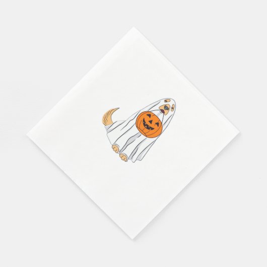 Serviette En Papier Adorable Éffrayant Golden Retriever Ghost Classic  (Coin)