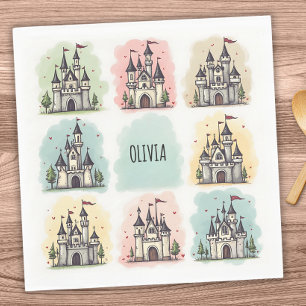 Serviette En Papier Adorable Fairy Tale Château Doodles