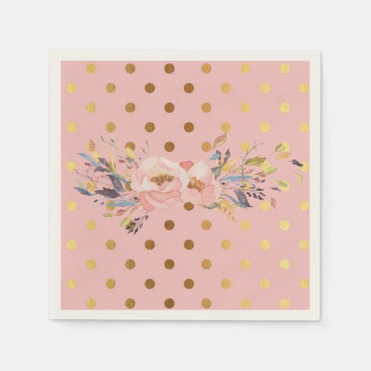 Serviette En Papier Adorable Faux Pois d'or (Devant)