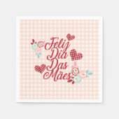 Serviette En Papier Adorable Feliz Dia Das Mães | Serviette de table (Devant)