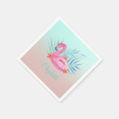 Serviette En Papier Adorable Flamant rose rose Feuilles (Coin)