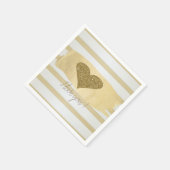 Serviette En Papier Adorable Gold Parties scintillant Coeurs Stripes-J (Coin)