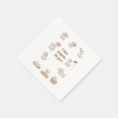 Serviette En Papier Adorable Marionnette fête d'anniversaire (Coin)