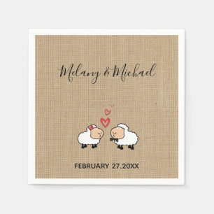 Serviette En Papier Adorable mignon et amusant mouton de dessin animé 