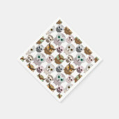 Serviette En Papier Adorable Motif de Chouettes illustrées (Coin)