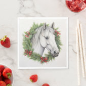 Serviette En Papier Adorable Noël Cheval Design (En situation)