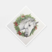 Serviette En Papier Adorable Noël Cheval Design (Coin)