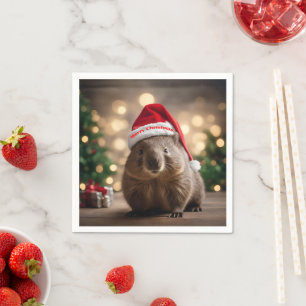 Serviette En Papier adorable Noël Wombat,