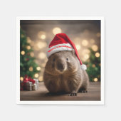 Serviette En Papier adorable Noël Wombat, (Devant)