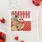 Serviette En Papier adorable pain d'épices homme Noël amusant (En situation)