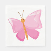 Serviette En Papier adorable Papillon de dessin rose (Devant)