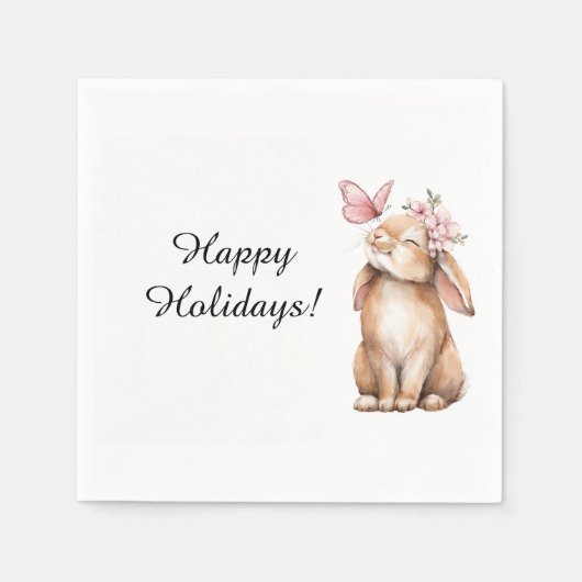 Serviette En Papier Adorable Pâques un lapin mignon (Devant)