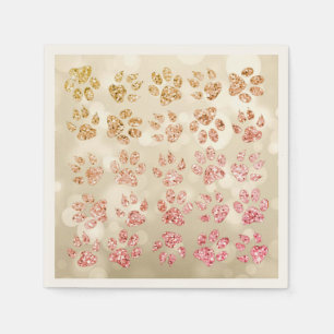 Serviette En Papier Adorable Parties scintillant Chien Empreintes de p