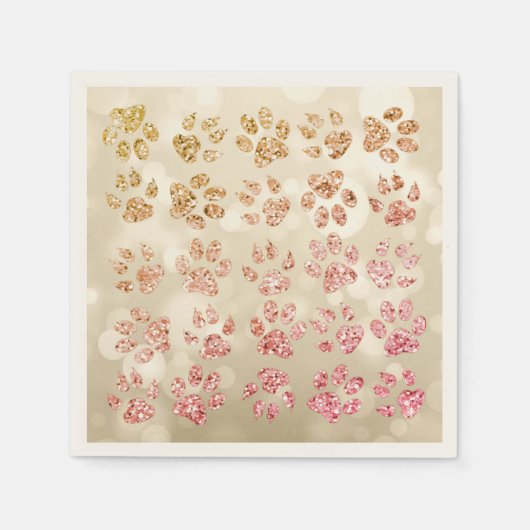 Serviette En Papier Adorable Parties scintillant Chien Empreintes de p (Devant)