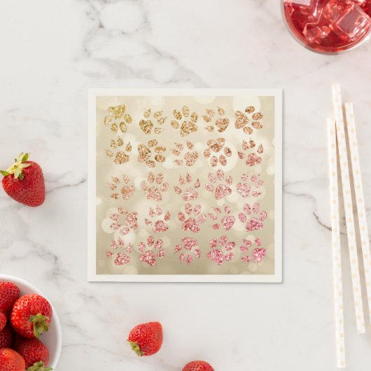 Serviette En Papier Adorable Parties scintillant Chien Empreintes de p (En situation)