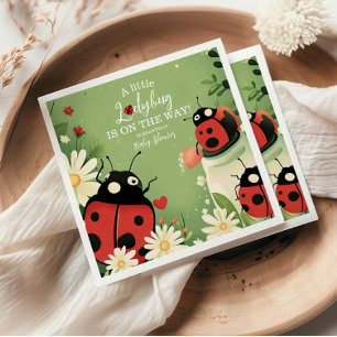 Serviette En Papier Adorable Petit Baby shower de fille de coccinelle