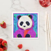 Serviette En Papier Adorable Petit Panda - Conception Plat (En situation)