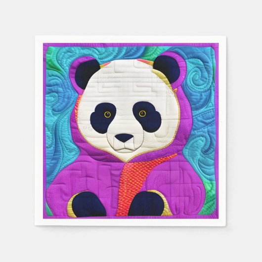 Serviette En Papier Adorable Petit Panda - Conception Plat (Devant)