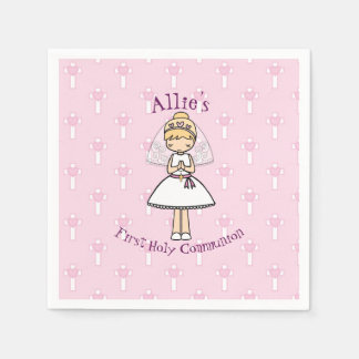 Serviette En Papier Adorable Première Sainte Communion petite fille bl
