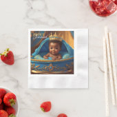 Serviette En Papier Adorable Prince africain Baby shower royal / Anniv (En situation)