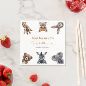 Serviette En Papier Adorable Safari Forêt Animaux Anniversaire (En situation)