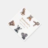 Serviette En Papier Adorable Safari Forêt Animaux Anniversaire (Coin)