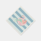 Serviette En Papier Adorable sirène sur bandes bleu clair (Coin)
