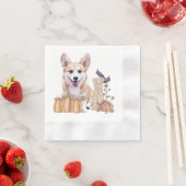 Serviette En Papier Adorable Thanksgiving Corgi (En situation)