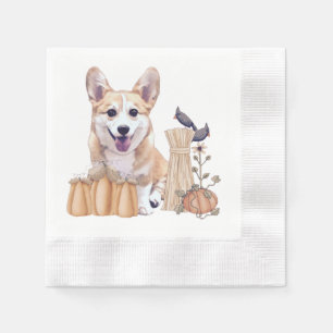 Serviette En Papier Adorable Thanksgiving Corgi