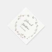 Serviette En Papier Adorable Tiny Green Feuille mariage monogramme (Coin)