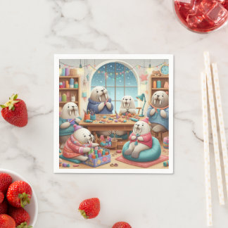 Serviette En Papier Adorable Walrus Anniversaire serviettes