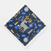 Serviette En Papier Adorables Noël style scandinave Bleu (Coin)