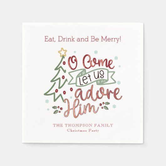 Serviette En Papier Adore-Le Noël (Devant)