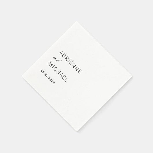 Serviette En Papier Adrienne Simple Mariage moderne (Coin)
