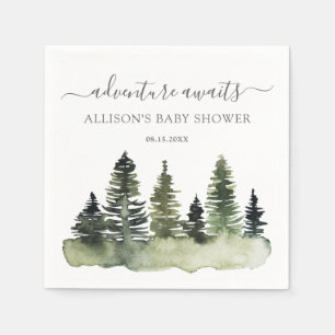 Serviette En Papier Adventure Attend le Baby shower des bois