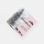 Serviette En Papier Adventure Attend Ours Rustiques Baby shower rose (Coin)