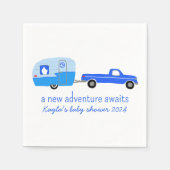 Serviette En Papier Adventure Attend un BABY SHOWER de camion et de re (Devant)