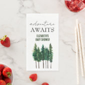 Serviette En Papier Adventure Await Aquarelle Pins Rustiques (En situation)