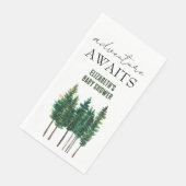 Serviette En Papier Adventure Await Aquarelle Pins Rustiques (Coin)
