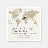 Serviette En Papier Adventure Await Baby shower Map Napkins (Devant)