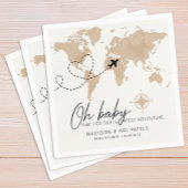 Serviette En Papier Adventure Await Baby shower Map Napkins