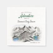 Serviette En Papier Adventure Await Forest Baby shower Mountains (Devant)