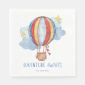 Serviette En Papier Adventure Await Hot Air Balloon Nursery Baby Kids (Devant)