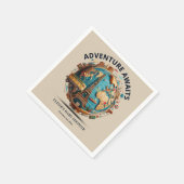 Serviette En Papier Adventure Await Modern Globe Baby shower (Coin)