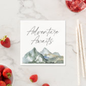 Serviette En Papier Adventure Await Mountain Boy Baby shower (En situation)
