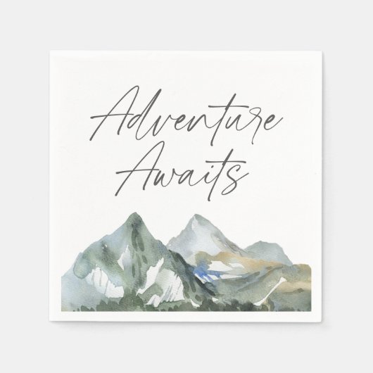Serviette En Papier Adventure Await Mountain Boy Baby shower (Devant)