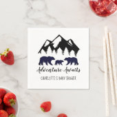 Serviette En Papier Adventure Await Ours Baby shower serviettes (En situation)